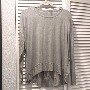 THREE DOTS Grey Size L Long Sleeve Top